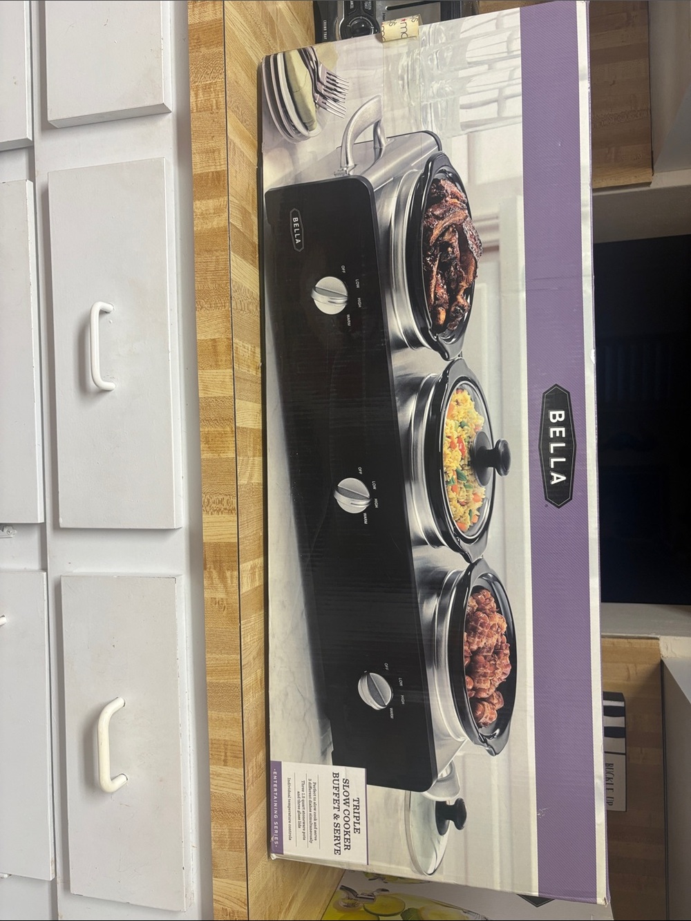 Bella Black Triple Buffet Slow Cooker - Black